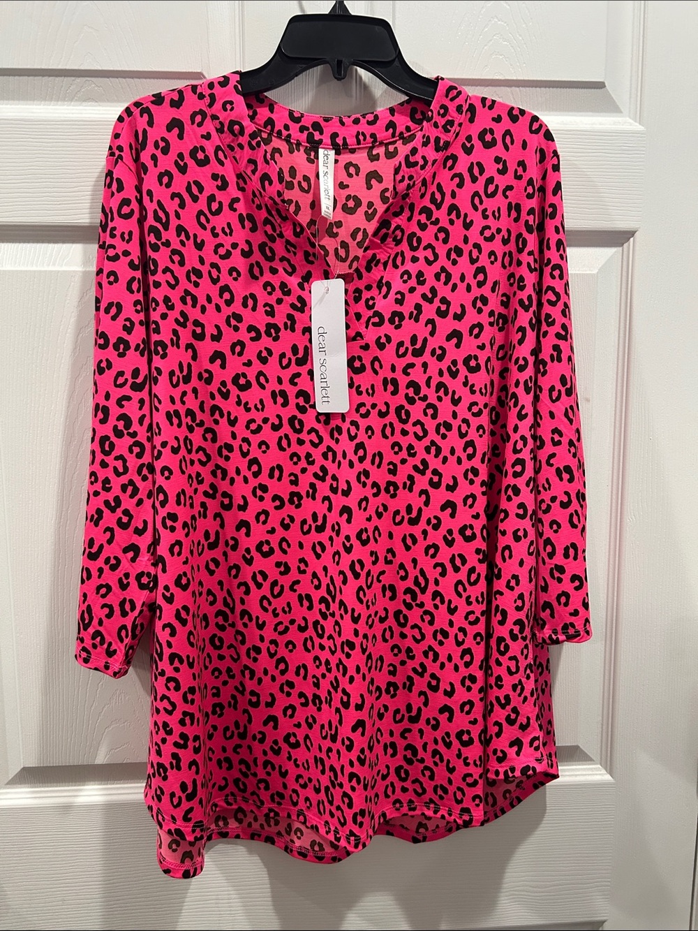 NWT dear Scarlett pink and black cheetah print top